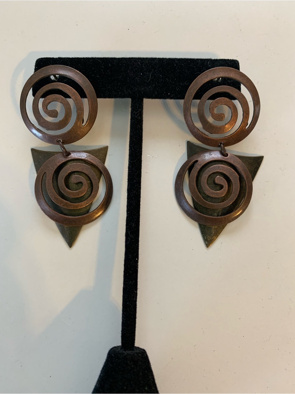 Spiral Bronze Pierced Earrings